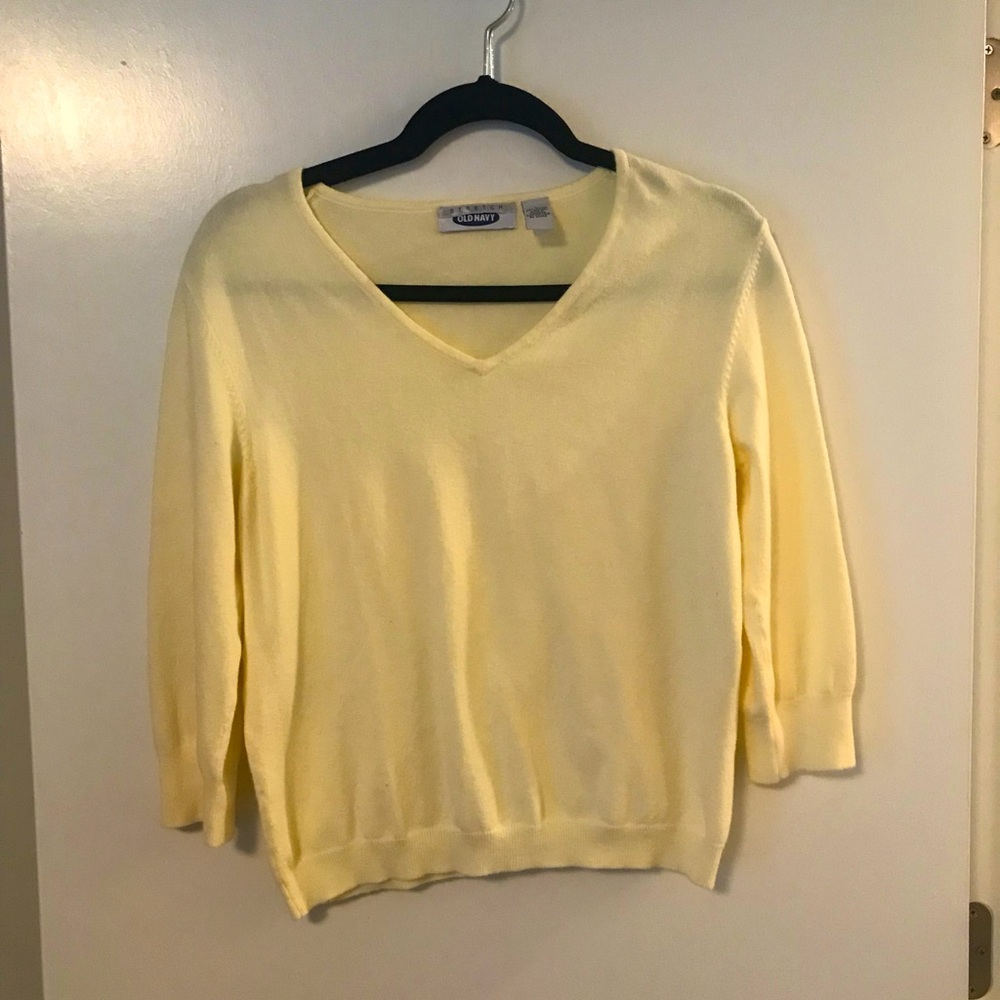 Old Navy butter yellow Y2K sweater, women’s size large